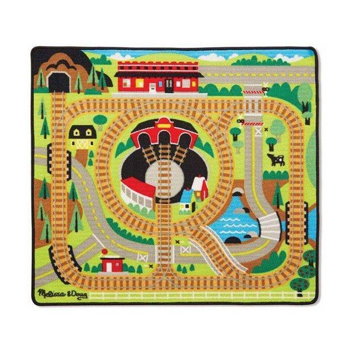 Детский коврик Melissa&Doug Железная дорога с паровозиками Фото