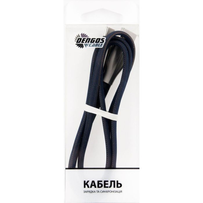 Дата кабель Dengos USB 2.0 AM to USB-C 1.0m black Фото
