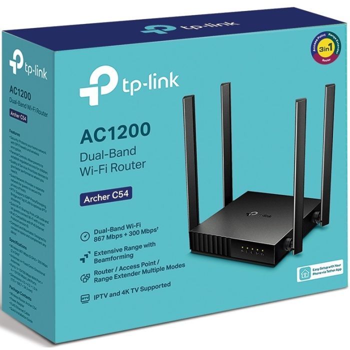 Маршрутизатор TP-Link ARCHER C54 AC1200 4xFE LAN, 1xFE WAN Фото 3