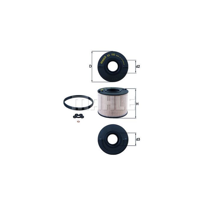 Фильтр топливный Mahle KX192D Фото