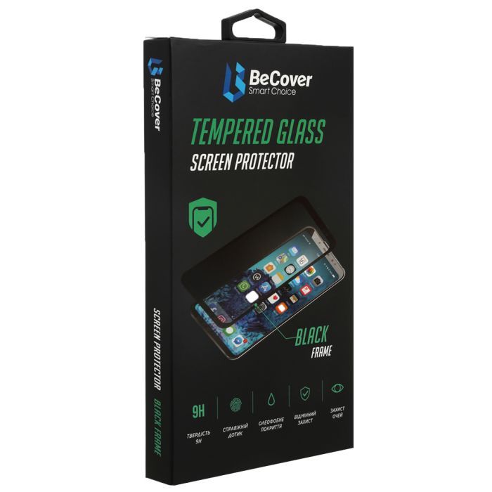 Стекло защитное BeCover OPPO A15s Black Фото