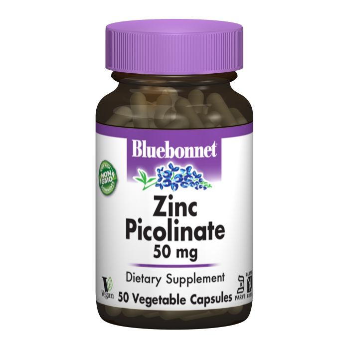 Минералы Bluebonnet Nutrition Цинк Пиколинат 50мг, 50 гелевих капсул Фото