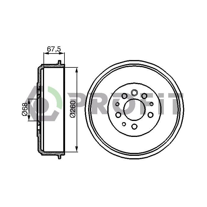 Тормозной барабан Profit 5020-0100 Фото