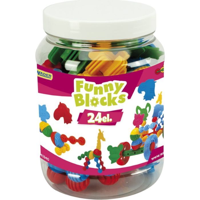 Конструктор Wader Funny blocks, 24 шт. (Маленькая банка) Фото