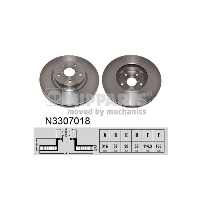 Тормозной диск Nipparts N3307018 Фото