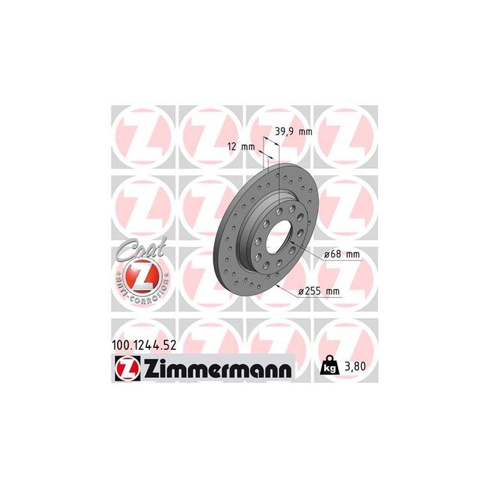 Тормозной диск ZIMMERMANN 100.1244.52 Фото