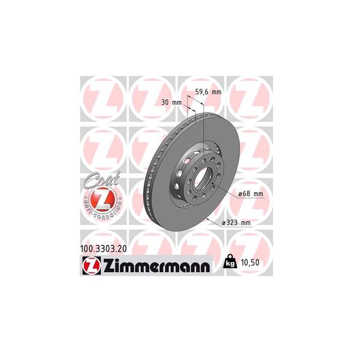 Тормозной диск ZIMMERMANN 100.3303.20 Фото