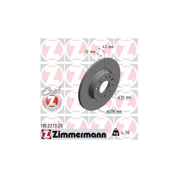 Тормозной диск ZIMMERMANN 110.2213.20 Фото