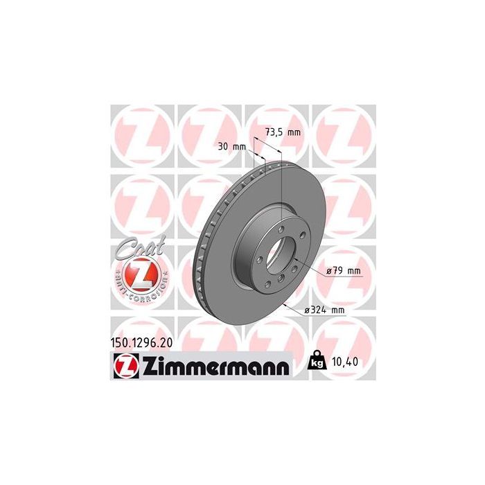 Тормозной диск ZIMMERMANN 150.1296.20 Фото