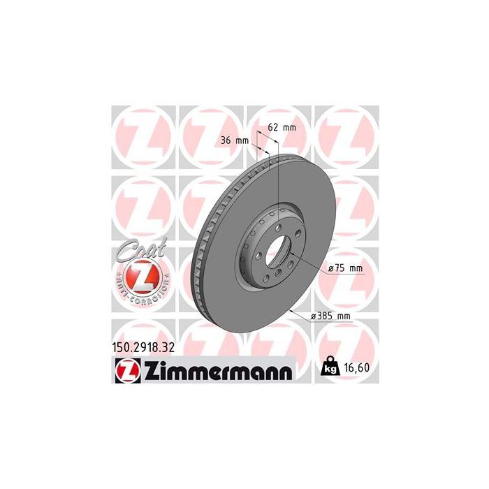 Тормозной диск ZIMMERMANN 150.2918.32 Фото
