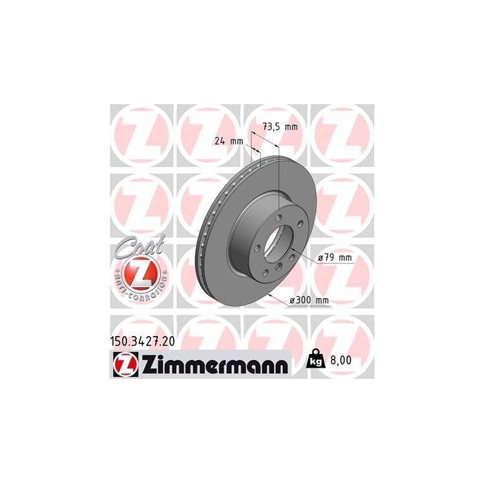 Тормозной диск ZIMMERMANN 150.3427.20 Фото