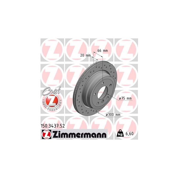 Тормозной диск ZIMMERMANN 150.3437.52 Фото