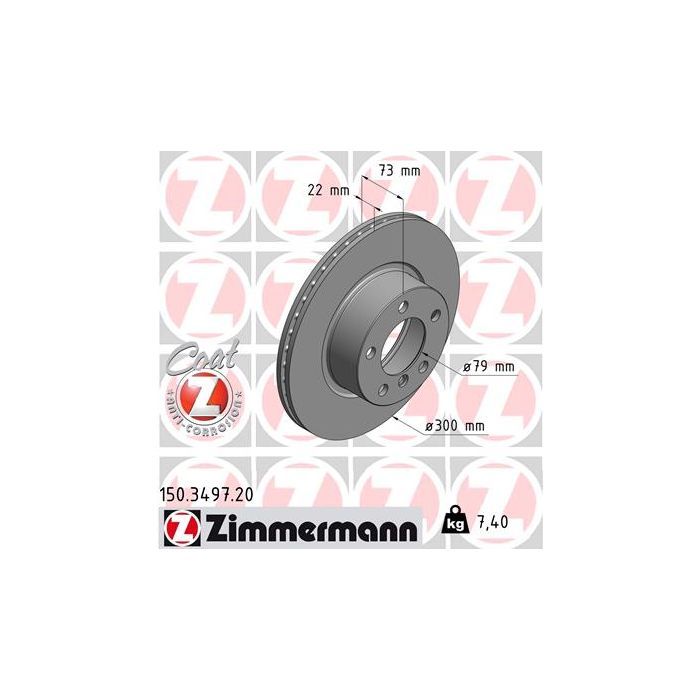 Тормозной диск ZIMMERMANN 150.3497.20 Фото