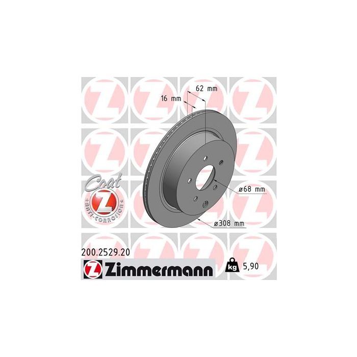 Тормозной диск ZIMMERMANN 200.2529.20 Фото