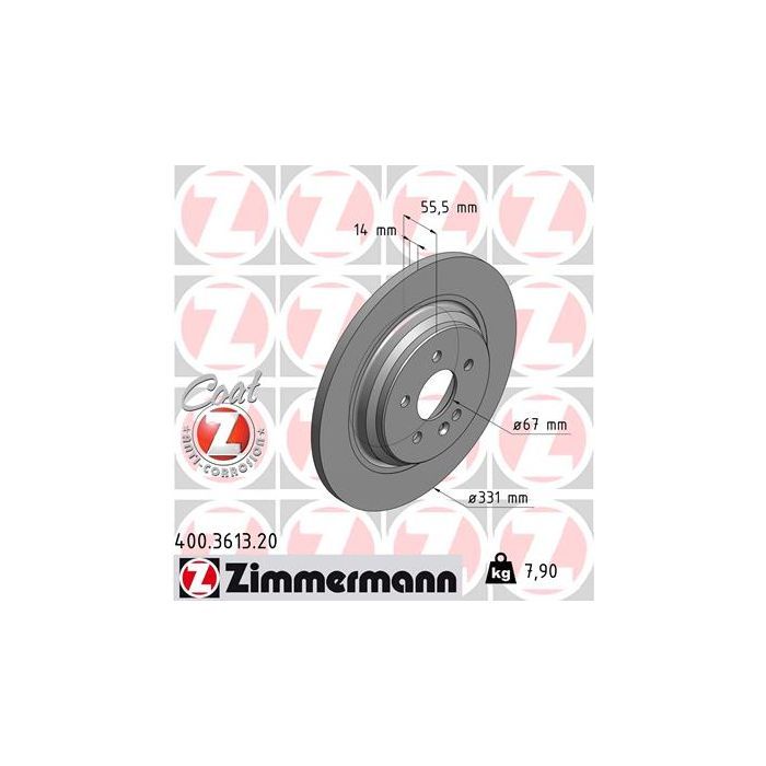 Тормозной диск ZIMMERMANN 400.3613.20 Фото