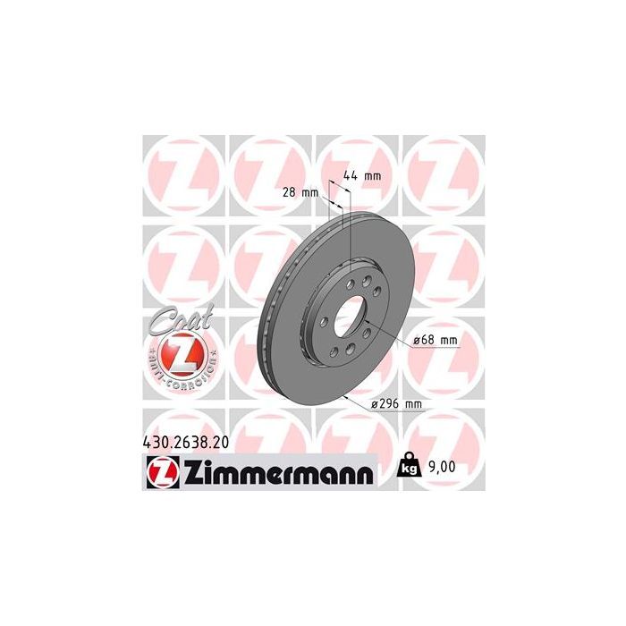Тормозной диск ZIMMERMANN 430.2638.20 Фото