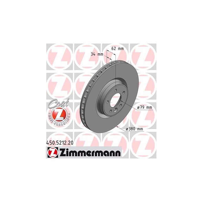 Тормозной диск ZIMMERMANN 450.5212.20 Фото