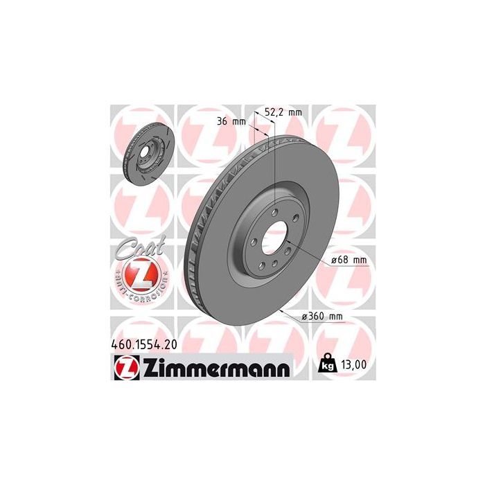 Тормозной диск ZIMMERMANN 460.1554.20 Фото