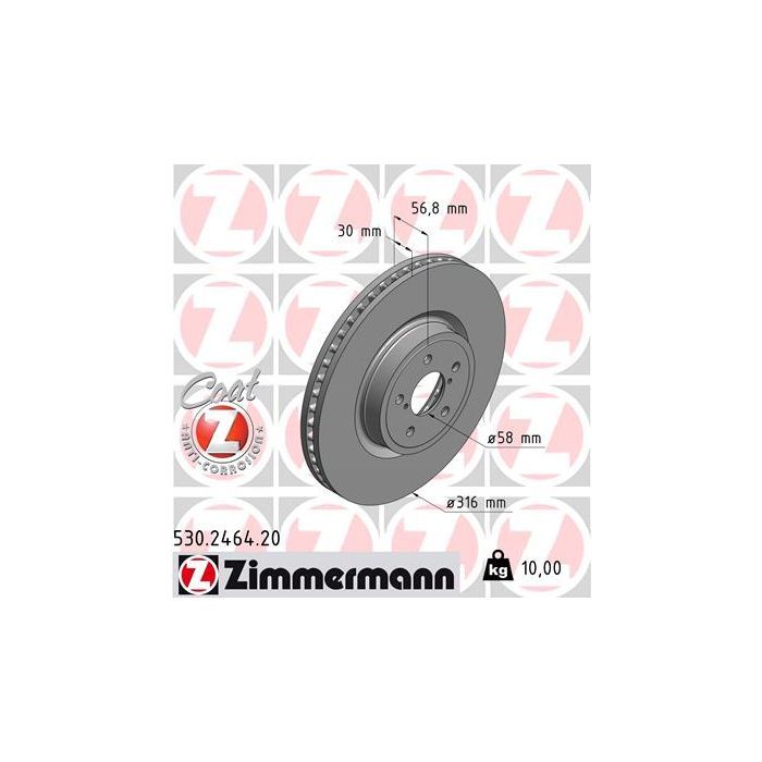 Тормозной диск ZIMMERMANN 530.2464.20 Фото