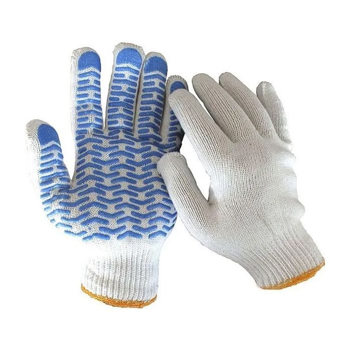 Защитные перчатки Werk ХБ натур., синя "хвиля" Фото