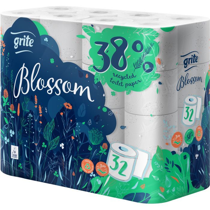Туалетная бумага Grite Blossom 3 слоя 32 рулона Фото