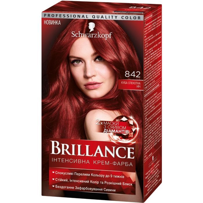 Краска для волос Brillance 842-Куба Жаркая ночь 142.5 мл Фото
