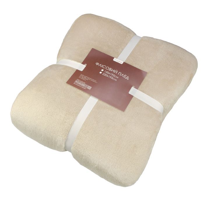 Плед Home Line флисовый Фланель бежевый, 150х195см Фото