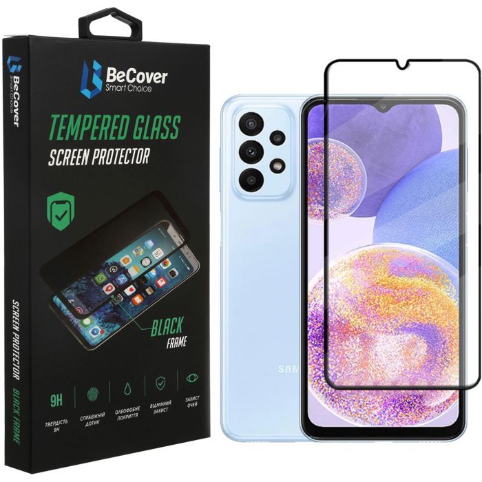 Стекло защитное BeCover Samsung Galaxy A23 SM-A235 Black Фото