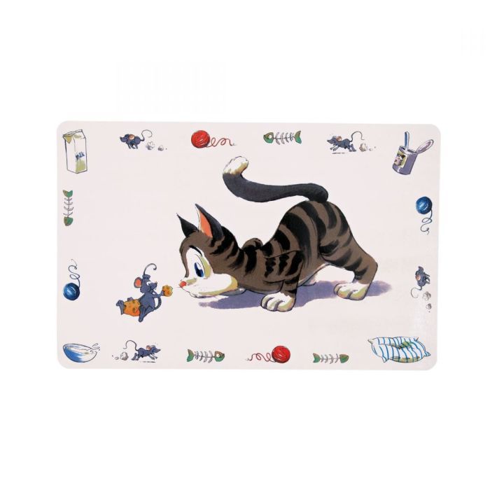 Коврик под миски Trixie Comic Cat 44x28 см Фото
