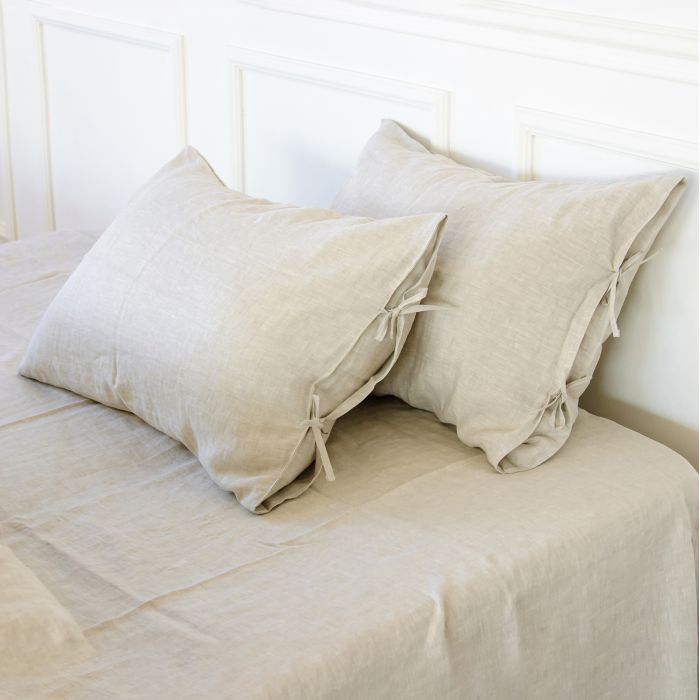 Наволочка MirSon Лен Natural Linen 70х70 Grey sky Фото