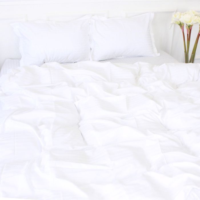 Постельное белье MirSon Satin Stripe 30-0001 White 110х140 дитячий Фото