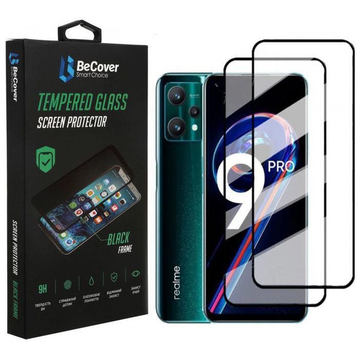 Стекло защитное BeCover Realme 9 Pro / 9i Black Фото