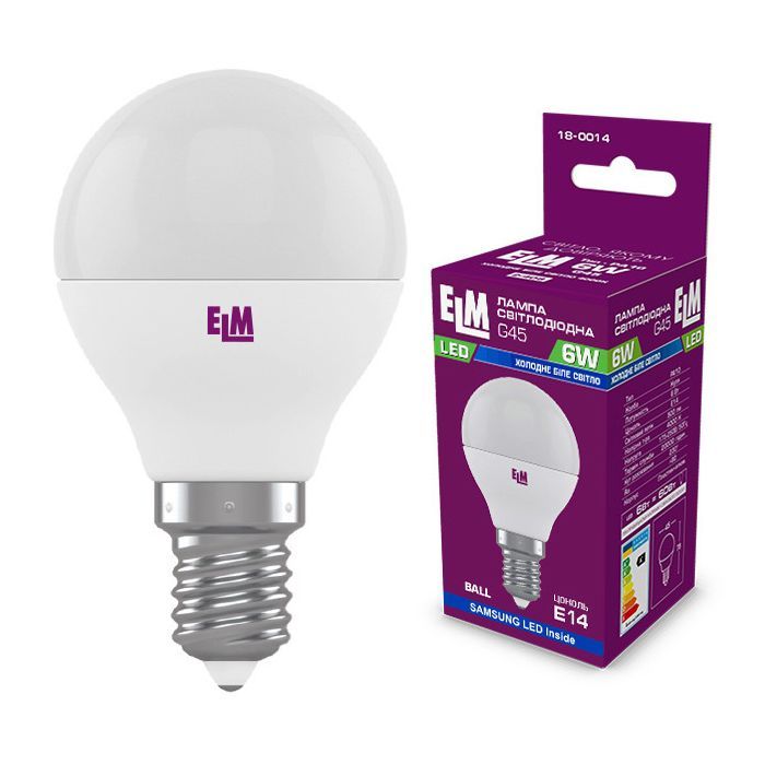 Лампочка ELM D45 6W PA10 E14 4000K Фото