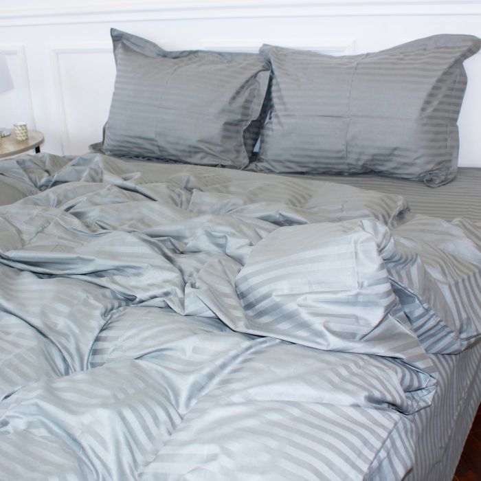 Постельное белье MirSon Satin 30-0010LightGray 160х220 Сімейний Фото