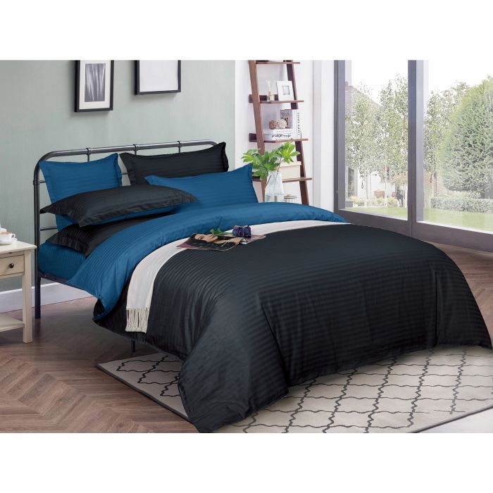 Постельное белье MirSon Satin Stripe 30-0021 + 30-0019 Minhvan 160х220 Фото
