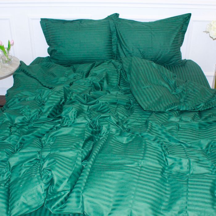 Постельное белье MirSon SatinStripe 30-0017Green 110х140 Дитячий Фото