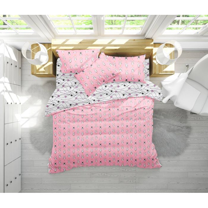 Постельное белье MirSon Бязь 17-0528 Bunnies pink Полуторный Фото