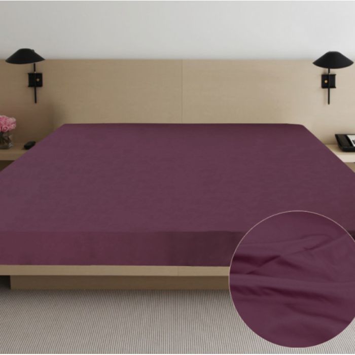 Простынь Ярослав сатин 06 вишневый 180х215 Фото