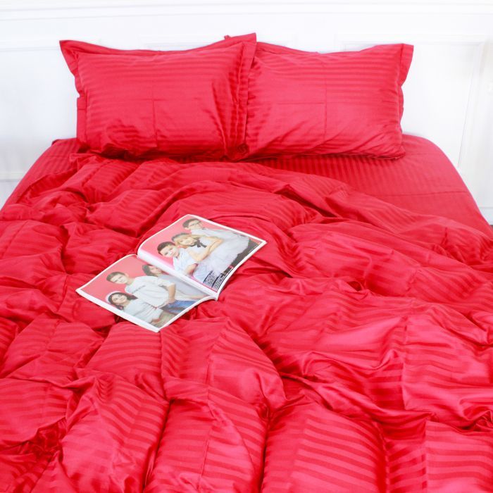 Пододеяльник MirSon Satin Stripe 30-0018 Red 160х220 см Фото
