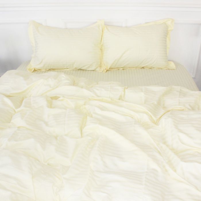 Пододеяльник MirSon Satin Stripe 30-0002 Soft Yellow 175х210 см Фото