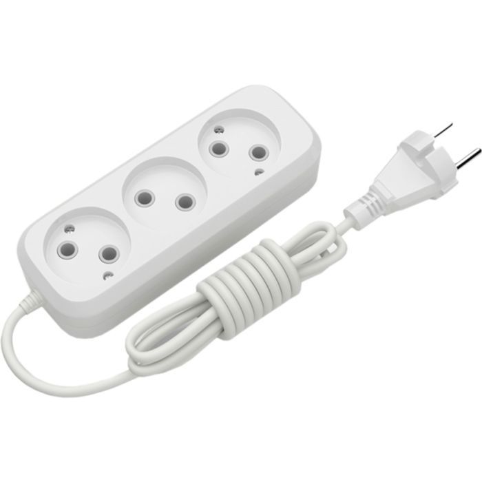 Сетевой удлинитель Electrum C-ES-1785 1.5m, 3 роз, white Фото