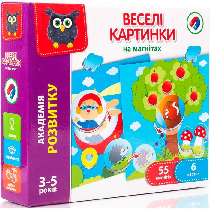 Развивающая игрушка Vladi Toys Игра Веселые картинки магнитная (укр) Фото