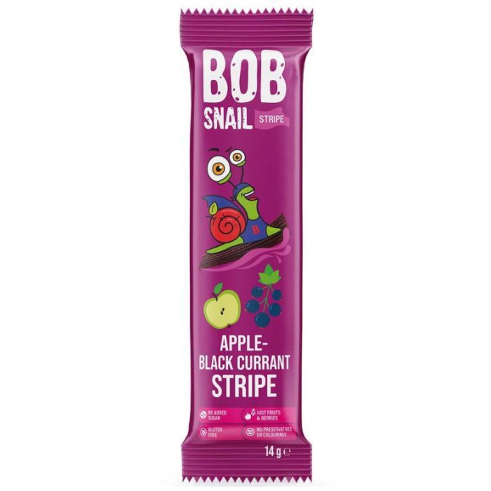 Конфета Bob Snail Равлик Боб Яблуко Смородина страйп, 14 г Фото