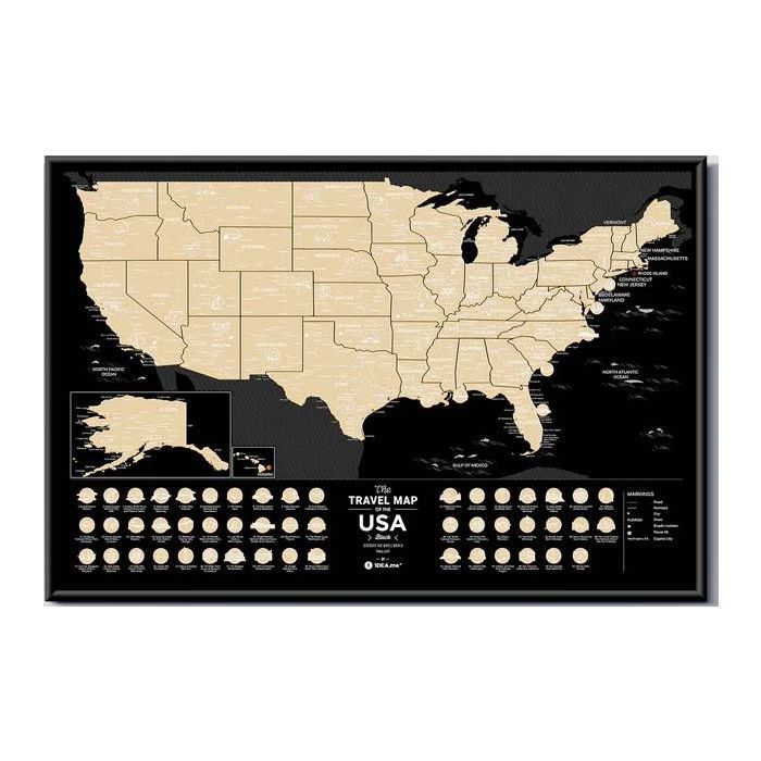 Скретч карта 1DEA.me Travel Map USA Black Фото
