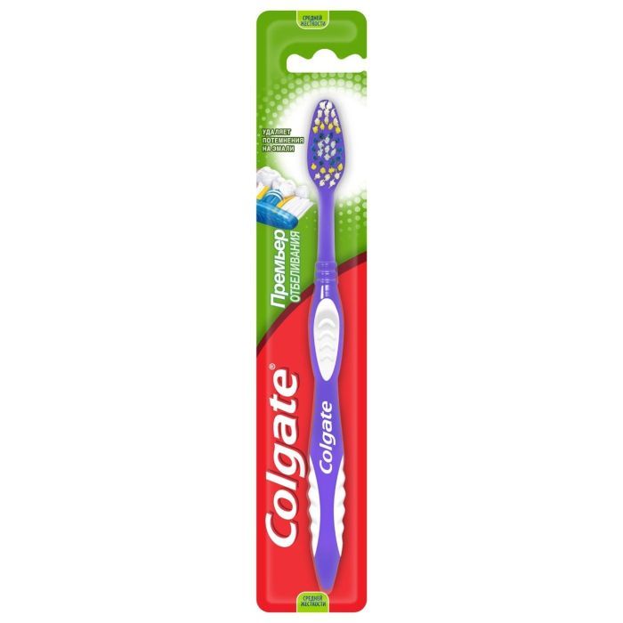 Зубная щетка Colgate Премьер отбеливания средней жесткости Фото