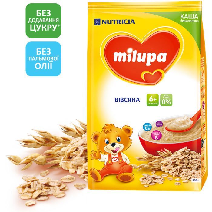 Детская каша Milupa безмолочная Овсяная 170 г Фото