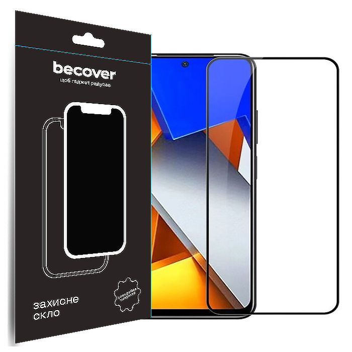 Стекло защитное BeCover Poco M4 Pro 4G Black Фото