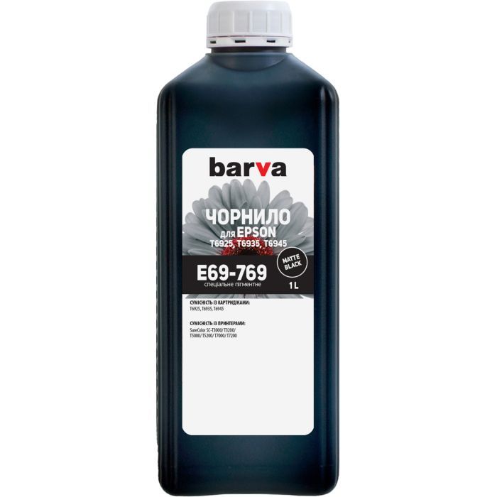 Чернила Barva Epson E69, 1 л, pigm. Matte-Black Фото