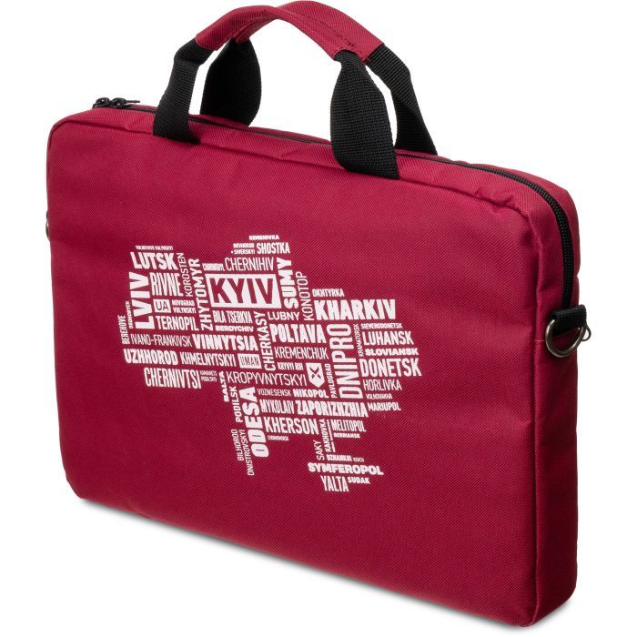 Сумка для ноутбука Vinga 15.6" NB1502 Burgundy, white print Фото