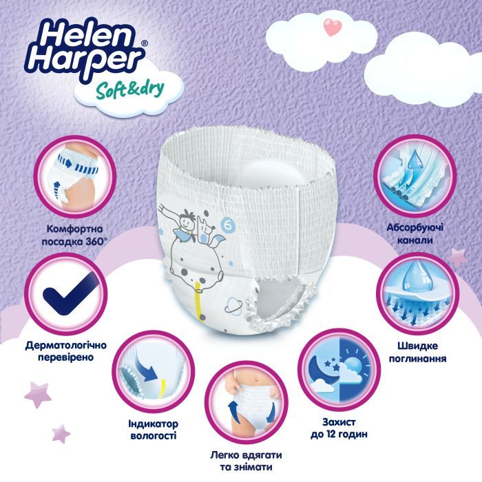 Подгузники Helen Harper SoftDry XL Розмір 6 (+15 кг) 36 шт (5411416061229) Фото 1